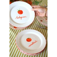Uravas Store Rakle x Bengi Kurtcebe Pomodoro Stoneware 4'lü Meze Tabağı Seti 21 cm