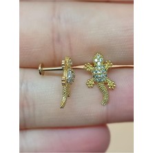 Uravas Store Gold Rengi Kertenkele Tragus Helix Piercing, Unisex
