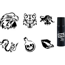 Uravas Store Vahşi Doğa Spray Tattoo Geçici Sprey Dövme Seti