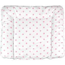 Uravas Store Baby'ness Elyaf Dolgulu Pvc Alt Değiştirme Minderi, Sıvı Geçirmez, Leke Tutmaz, Puantiyeli, Pembe, 75X85CM