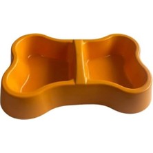 Uravas Store Miapet Plastik Kemik Kedi-Köpek Mama ve Su Kabı 400/400 ml Turuncu