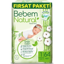 Uravas Store Bebem Natural Bebek Bezi Yenidoğan 1 Beden Fırsat Paketi 64 Adet