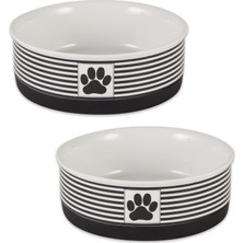 Uravas Store Bone Dry Paw & Patch Seramik Evcil Hayvan Koleksiyonu, Orta Set, 6x2, Siyah, 2 Parça, 5742