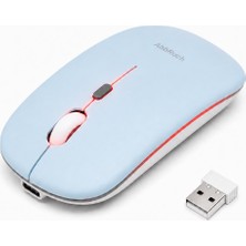 Exonix Şarjlı Kablosuz Mouse – Işıklı, USB Alıcılı, Ince ve Ergonomik Tasarım