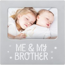 Uravas Store Tiny Ideas Me And My Brother Resim Çerçevesi, Kardeş Hatıra, Ideal Big Brother Hediyesi, Duş Hediyesi ve Cinsiyet Nötr Çocuk Odası Dekoru, Gri