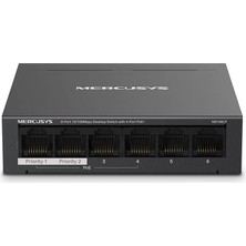 Uravas Store Mercusys MS106LP, 6-Port 10/100MBPS Desktop Switch With 4-Port Poe+