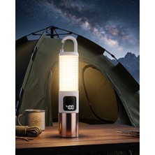 Shopwave USB Şarjlı Kamp Feneri Çift Işık Kaynağı 500 Lümen Güç Ekranlı Taşınabilir LED Aydınlatma