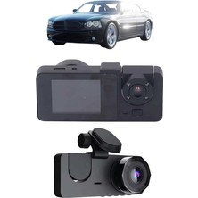 AyrStore Buğz Gece Görüşlü Dvr 3 Lensli Araç Içi Sürüş Kamerası Video Kaydedici