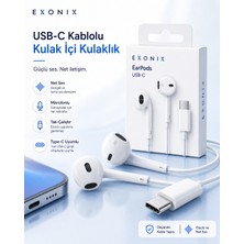 Exonix Usb-C Kablolu Kulak Içi Kulaklık – Mikrofonlu Type-C Kulaklık