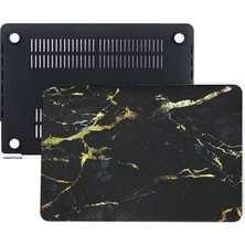 Uravas Store Mcstorey MacBook Pro 13 Inç Kılıf A1425 A1502 Uyumlu Sert Kapak Hard Case Koruyucu Retina 13 Laptop Kılıfı Siyah Mermer Desenli Ince Hafif Tam Koruma Siyah