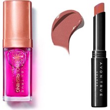 Uravas Store Avon True Nourishing Dudak Yağı 7 ml Blossom ve Avon Ultra Beauty Ruj Stylo Totally Twing 2li Set