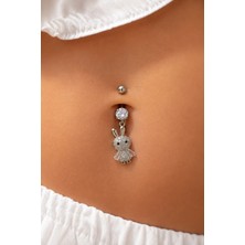 Sacce Scarves & Accessories Çelik Tavşan Göbek Piercing Gümüş Renk