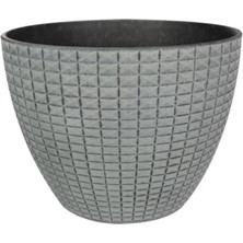 Uravas Store Ter Steege Nanda Gri Desenli Plastik Saksı Çap 22CM Yükseklik 17CM