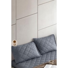 Uravas Store Formeya %100 Pamuk Kapitone Yastık Koruyucu Kılıf 2 Adet 50 x 70 (Gri)