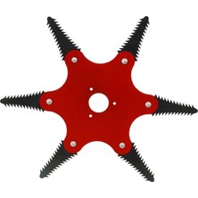 Uravas Store BADEM10 Benzinli Tırpan Metal Çim Çayır Biçme Kesme Aparatı 6 Kollu Testere Dişli Bıçkı Ahtapot Yedek Bıçak