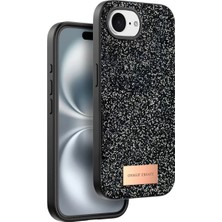 Techora Sale Onegif Apple iPhone 16E Bright Simli Kapak - Siyah