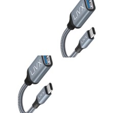 Uravas Store Livx USB 3.0 To Type-C Çevirici Dönüştürücü 60W Hızlı Şarj Desteği 15 cm Kablolu Otg Adaptör Samsung Huawei Xiaomi Macbook ile Uyumlu Gri Ottca-01 Ikili Paket