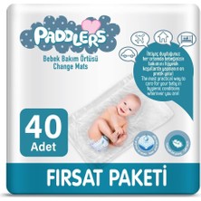 Uravas Store Paddlers Bebek Bakım Örtüsü 60X60 cm 40 Adet (4X10) – Alt Açma, Yatak Koruyucu