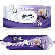 Uravas Store Familia Islak Havlu Tekli Lavanta 90 Yaprak