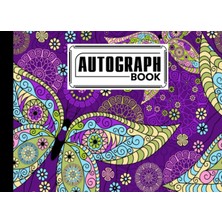 Uravas Store Autograph Book: Colorful Vintage Butterflies Cover | Memory Book, Signature Celebrity Memorabilia Album Gift, Size 8.25" x 6" By Friedemann Herold