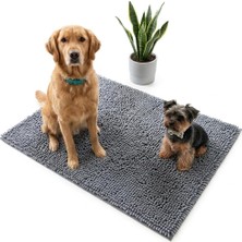 Uravas Store Süper Emici Mikrofiber Köpek Kapı Paspası, Yıkanabilir Şönil Evcil Hayvan Halısı, Hızlı Kuruyan Giriş Paspası, Makinede Yıkanabilir, 60X40 cm