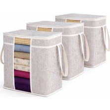 Uravas Store 3 Adet Pencereli Yastık Kazak Hurç Saklama Organizer Düzenleyici (45 x 30 x 50)