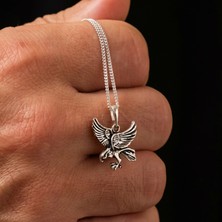 Ebrar Silver Gümüş Kartal Kolye 925 Ayar Gümüş Kartal Figürlü Kolye Kartal Unisex Kolye