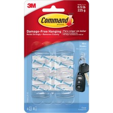 Uravas Store Command Şeffaf Mini Kancalar 6 Kanca, 1 Paket