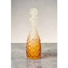Alegre Glass Iris Kapaklı Karaf , Kristal Cam (Amber)