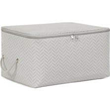 Uravas Store Ocean Home Textile Küçük Boy Gri Balıksırtı Hurç 30 x 22 x 18 cm