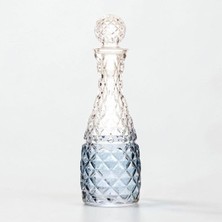 Alegre Glass Iris Kapaklı Karaf , Kristal Cam ( Mavi )