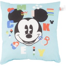 Uravas Store Taç Disney Mickey Funny Lisanslı Karakter Baskılı Pamuk Kırlent, Çok Renkli, 40X40 cm
