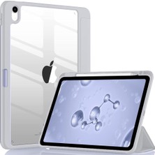 Uravas Store Apple iPad 7. 8. 9. Nesil 10.2" ile Uyumlu Kılıf Grafiti Şeffaf Kalem Bölmeli 2019 2020 2021 Gri