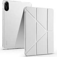 Uravas Store Constraın - Redmi Pad 2 ile Uyumlu Kılıf Tri Folding Kalem Bölmeli Standlı Kılıf - Gri