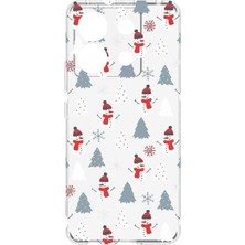 Uravas Store Bg Aksesuar Şeffaf Silikon Kılıf, Noel Baskılı, Kamera Korumalı, Şeffaf