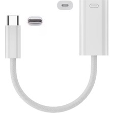 Uravas Store Livx 45W Type C To Lightning Kulaklık Dönüştürücü Hızlı Şarj iPhone iPad Macbook Yuva Çevirici Müzik Dinleme Arama Otgklk