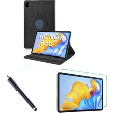 Uravas Store Constraın - Huawei Honor Pad X9 11.5 Inç ile Uyumlu Standlı Dönebilen Tablet Kılıfı Ekran Koruyucu Kalem Set - Siyah