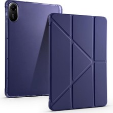 Uravas Store Zore Xiaomi ile Uyumlu Redmi Pad 2 Kılıf Zore Tri Folding Kalem Bölmeli Standlı Kılıf Lacivert