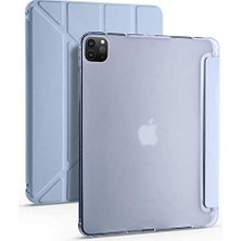 Uravas Store Zore Apple ile Uyumlu iPad Pro 11 2020 (2.nesil) Kılıf Tri Folding Kalem Bölmeli Standlı Kılıf Mavi