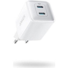 Uravas Store Anker 521 Nano Pro Şarj Cihazı, Kompakt, 40W, Powerıq 3.0 Çift Portlu Usb-C Güç Adaptörü, Beyaz - A2038