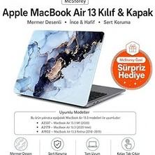 Uravas Store Mcstorey MacBook Air 13.3 M1 Uyumlu Kılıf A2337 A2179 A1932 Touch Id Dostu Mermer Desenli Ince Sert Kapak Darbe Çizilme Koruma Hard Case Gri
