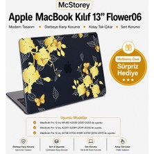 Uravas Store Mcstorey MacBook Pro 13 Çiçek Desenli Kılıf A1706 A1708 A1989 A2159 A2251 A2289 A2338 M1 M2 Uyumlu Baskılı Kristal Sert Kılıf Koruyucu Kapak Sarı