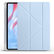 Uravas Store Zore Huawei ile Uyumlu Honor ile Uyumlu Pad X8 Pro 11.5' Kılıf Tri Folding Kalem Bölmeli Standlı Kılıf Mavi