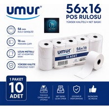 Umur 56X16 Termal Rulo | Pos Cihazlarına Uyumlu | Pos Rulosu | Net Baskı | Yüksek Kalite