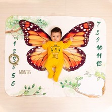Uravas Store Kelebek Tasarımlı Yeni Doğum Hediyesi Bebek Fotoğraf Battaniyesi