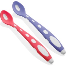 Uravas Store Babyjem Silikon Mama Kaşığı (Pembe / Mor)