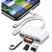 Uravas Store Daytona NK1032 Pro Type-C Lightning Usb-A To 2x Usb3.0 Sd Tf Pd Kart Okuyucu Çevirici Hub Adaptör
