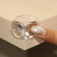 Uravas Store Sanec Bebek Çocuk Yumuşak ve Esnek Dairesel Şeffaf Yapışkanlı Güvenlik Köşe Koruyucu (4 Adet)