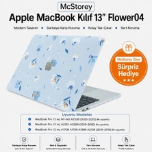 Uravas Store Mcstorey MacBook Pro 13 Çiçek Desenli Kılıf A1706 A1708 A1989 A2159 A2251 A2289 A2338 M1 M2 Uyumlu Baskılı Sert Kılıf Ince Hafif Koruyucu Kapak Açık Mavi