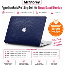 Uravas Store Mcstorey MacBook Pro 13 Inç Kılıfı A1708 A1706 A1989 A2159 A2251 A2289 A2338 M1 M2 Uyumlu Sert Kapak Timsah Desenli Deri Dokulu 360° Koruma Lacivert